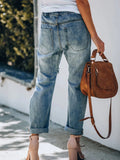 Damen Lässige Denim-Hosen mit Tunnelzug