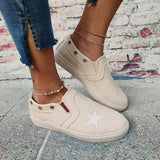 Canvas Stern Muster Slip-On Sneakers Blau