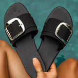 Metallic Schnalle Leopard Pantoffel