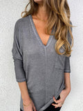 V Ausschnitt mit Tasche Sweatshirts