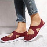 Perforiert Einfarbig Sommer Flache Sandalen