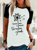 Buchstabe Kurzarm Print Lässig Blusen&Shirts