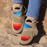 Quaste Regenbogen Farben Gradient Schlupf Stiefelette