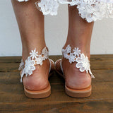 Spitze Material Blumenmuster Pantoffeln Sandalen