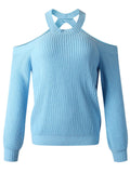 Gestrickt Baumwolle Pullover mit langen Ärmeln für Frauen