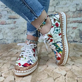 Floral Muster Reißverschluss Schnürsneakers