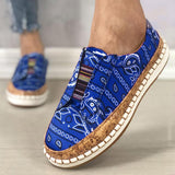 Stoff Muster Schlupf Flach Sneakers