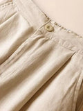 Plus Size Solid Casual Leinen Lose Hosen