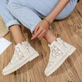 Spitze Perforiert Plateau Schlupf Stiefelette