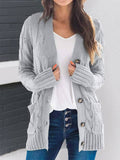V Ausschnitt Cardigan mit Plastikschnalle
