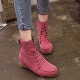 Damen  Flache Stiefelette mit Schnürung