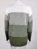 Streifen Schildkrötenhals Ausschnitt Langärmelig Strickpullover
