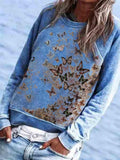 Schmetterling Langarm Print Shirts & Blusen&Shirts