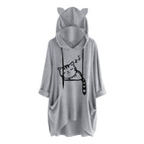 Schlafende Katze Oversize Hoodie mit Katzenohren