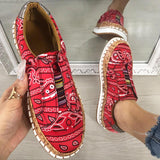 Stoff Muster Schlupf Flach Sneakers