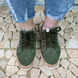 Floral Muster Reißverschluss Schnürsneakers