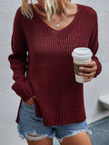 V Ausschnitt Gestrickt Elegant Warm Pullover Shirts