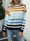 Minimalist Streifen Leicht Farbe Block Pullover