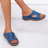 Schleife Keilabsatz Slippers Pink
