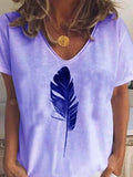 Kurzarm-T-Shirt mit Federdruck für Frauen