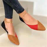 Farbkombination Spitz Slip-On Flache Loafers
