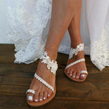 Spitze Material Blumenmuster Pantoffeln Sandalen