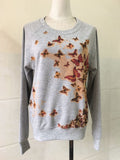 Schmetterlingprint Crew Ausschnitt Warm T shirts