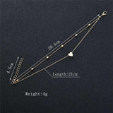 Minimalist Herz Fußkette Sexy Sommer Strand Schmuck Golden Silber