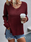 V Ausschnitt Gestrickt Elegant Warm Pullover Shirts