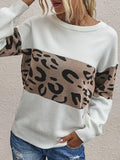 Normal Leopard Rundhals Langarm Pullover