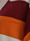 Lang Gestrickt Streifen Cardigan