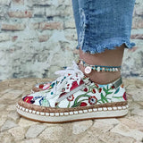 Floral Muster Reißverschluss Schnürsneakers
