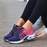Flyknit Stoff Farbkombination Schnürsneakers Lila Pink