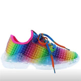Regenbogen Farben Transparente Sohle Schnürsnekaers