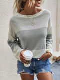 Leicht Luftig Crew Ausschnitt Gestrickt Pullover