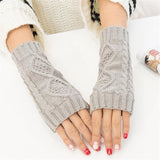 Hälfte Finger Gestrickte Handschuhe