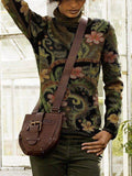 Geblümter Baumwollgemischer Pullover