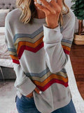 Langarm Farbblock Sweatshirt