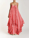 Bohemien Besticktes Kleid mit Spaghettiträger