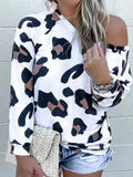 Wie die Abbildung zeigt Lässig Print Langarm Leopard Sweatshirt
