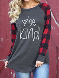 Rot Lässig Print Buchstabe Rundhals Shirts & Blusen&Shirts