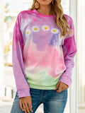 Batik Lässig Print Rundhals Geblümt Shirts & Blusen&Shirts
