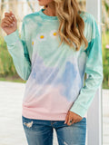 Batik Lässig Print Rundhals Geblümt Shirts & Blusen&Shirts