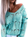 Langarm Sexy Baumwollgemisch Pullover