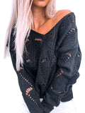 Langarm Sexy Baumwollgemisch Pullover