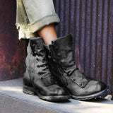 Niedrige Bequeme Stiefelette mit Reißverschluss