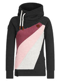 Langarm Farbblock Baumwollgemisch Sweatshirt