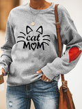 Rundhals Print Lässig Sweatshirt