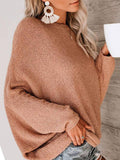 Langarm Rundhals Pullover aus Baumwollgemisch