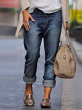 Blaue Einfarbige Hosen aus Denim